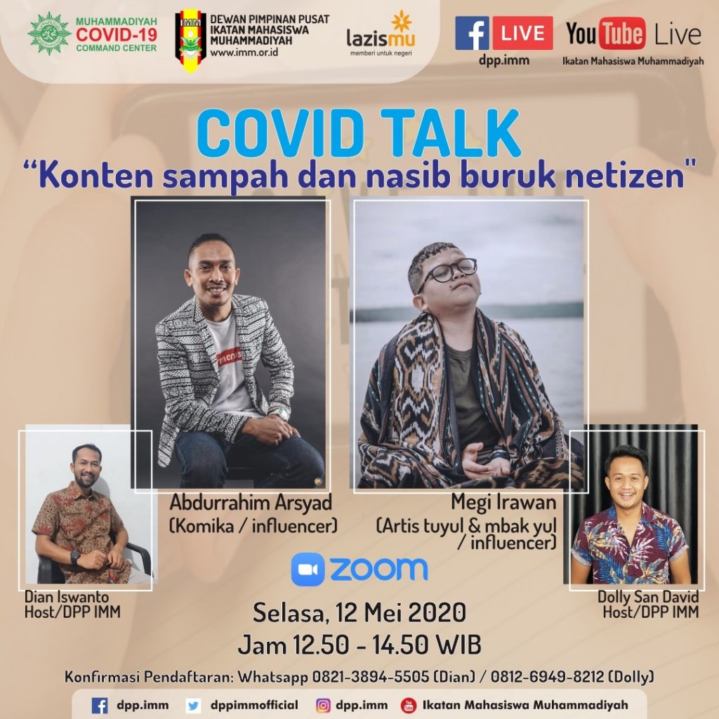 (VIDEO) Covid-19 Talk DPP IMM feat LAZISMU & MCCC Part 2 – Konten Sampah & Nasib Buruk Netizen