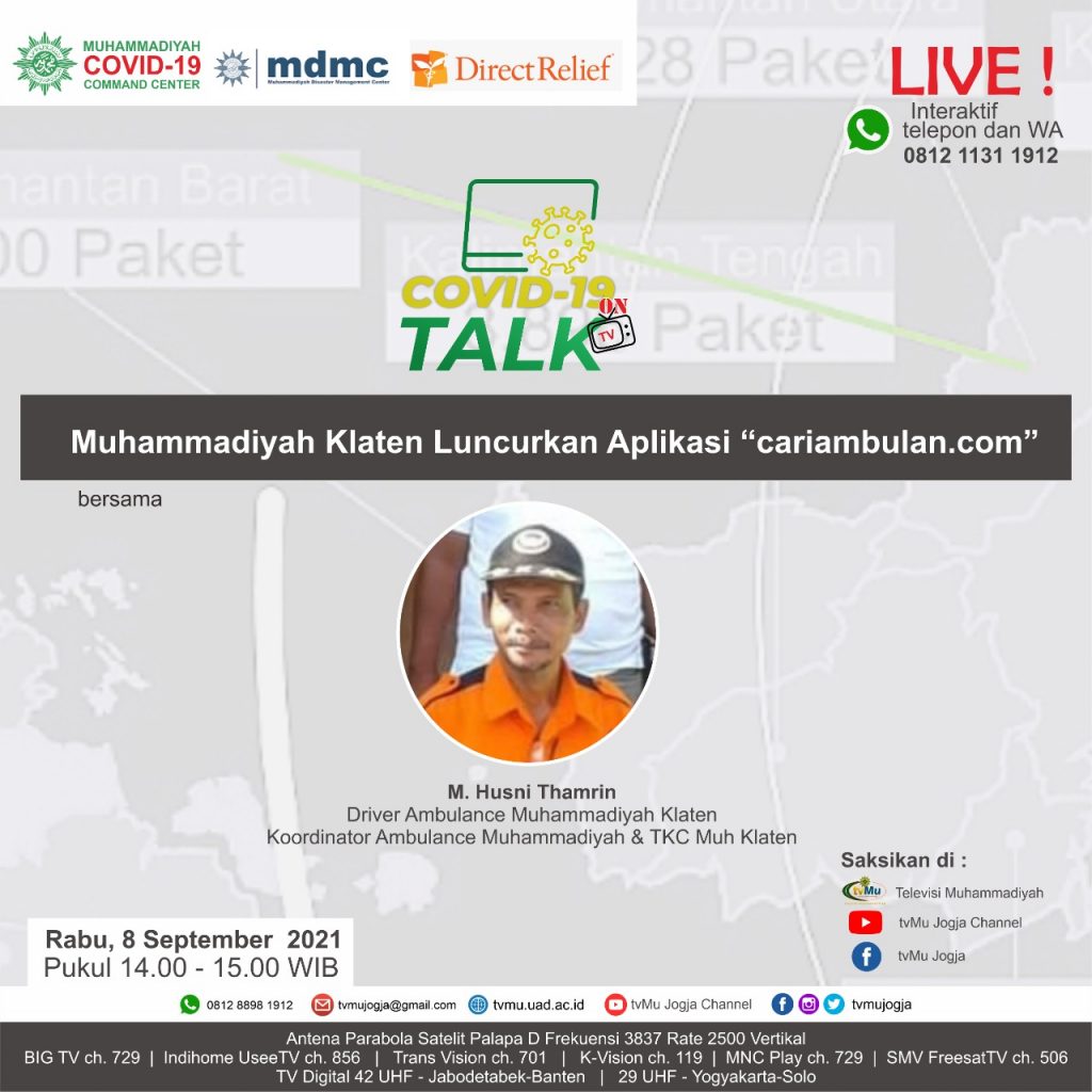 (VIDEO) Covid-19 Talk : Muhammadiyah Klaten Luncurkan Aplikasi “cariambulan.com”